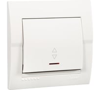 Выключатель Lezard DERIY проходной с подсв. ПБТ белый 702-0202-114