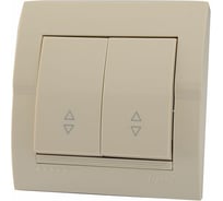 Выключатель Lezard DERIY проходной х2 ПБТ крем 702-0303-106