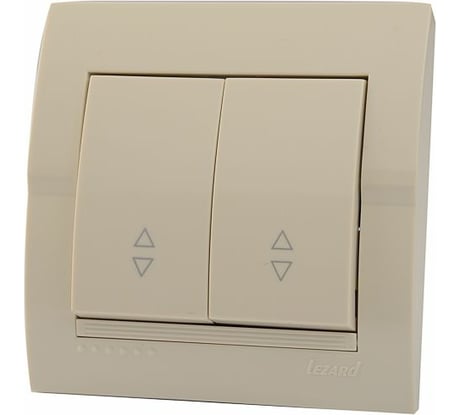Выключатель Lezard DERIY проходной х2 ПБТ крем 702-0303-106