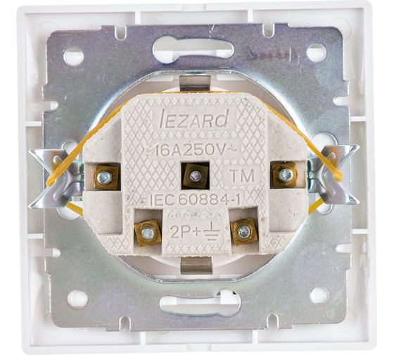 Розетка Lezard Мира х1 защ от детей бел с вст сер 701-0215-124