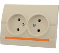 Розетка Lezard DERIY х2 без заземления ПБТ крем 702-0303-128