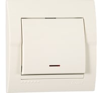 Выключатель Lezard DERIY с подсв. ПБТ крем 702-0303-111