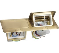 Выдвижной розеточный блок неукомплектованный Legrand IP 40 6 модулей латунь 054017