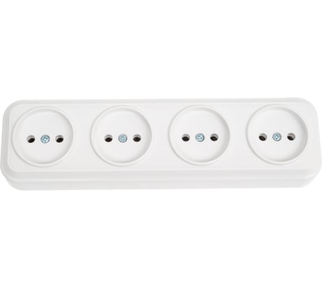 Розетка LEIDEN ELECTRIC 4-ая (открытая, с/з) бежевая, Bailly, 806029