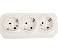 Розетка LEIDEN ELECTRIC 3-ая (открытая, с/з) бежевая, Bailly, 806027