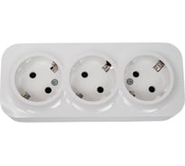 Розетка LEIDEN ELECTRIC 3-ая (открытая, с/з) белая, Bailly, 806007