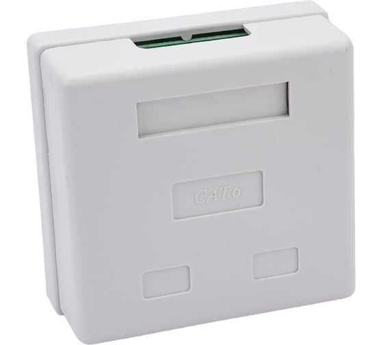 Компьютерная розетка Hyperline, SB1-2-8P8C-C6-WH RJ-45 8P8C, категория 6, двойная, внешняя 430235