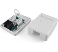 Компьютерная розетка Hyperline, SB1-1-8P8C-C6-WH RJ-45 8P8C, категория 6, одинарная, внешняя 430232