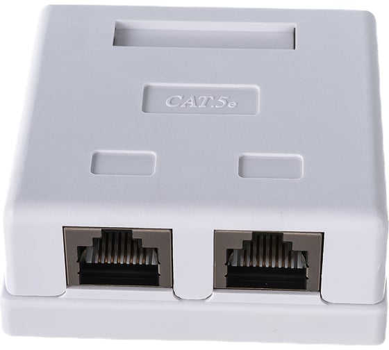 Компьютерная розетка Hyperline, SB1-2-8P8C-C5e-SH-WH RJ-45 8P8C, категория 5e, экранированная 430233