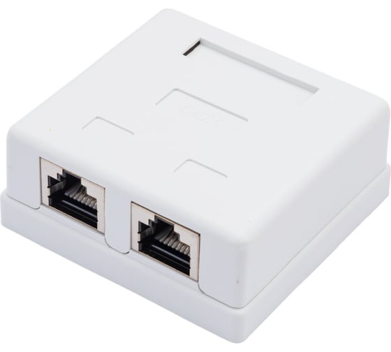 Компьютерная розетка Hyperline, SB1-2-8P8C-C6-SH-WH RJ-45 8P8C, категория 6, экранированная 430237