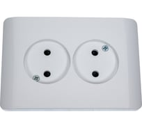 Розетка 2-м CHINT NEW3-E без заземления, защитные шторки 16А белый 431542