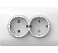 Розетка 2-м CHINT NEW3-E с заземлением, защитные шторки 16А белый 431541