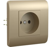 Розетка CHINT NEW3-E 16А без заземления, защитные шторки шампань 431408