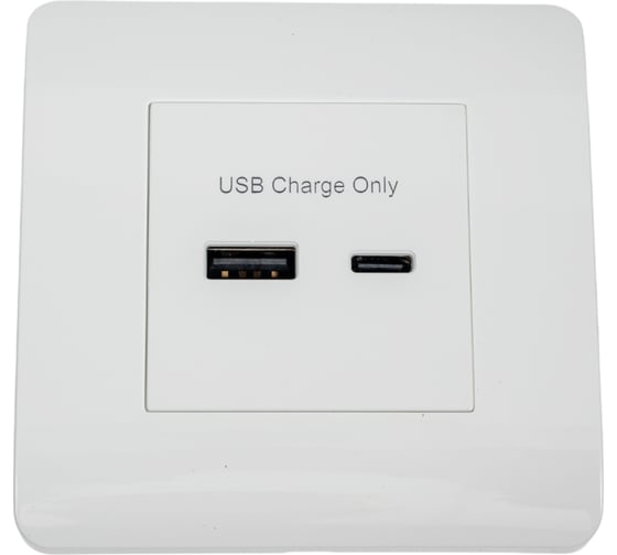 Розетка CHINT USB NEW3-E тип A+C 5В/2.1А белый 431551 1