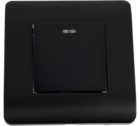 Выключатель 1-клавишный CHINT NEW3-E 10А, с подсветкой, черный 431469