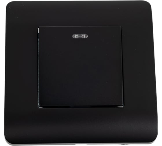 Выключатель 1-клавишный CHINT NEW3-E 10А, с подсветкой, черный 431469 1