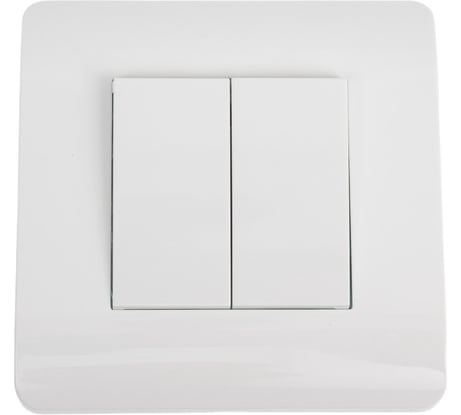 Выключатель 2-клавишный CHINT NEW3-E 10А, белый 431519