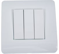 Выключатель 3-клавишный CHINT NEW3-E 10А, белый 431556