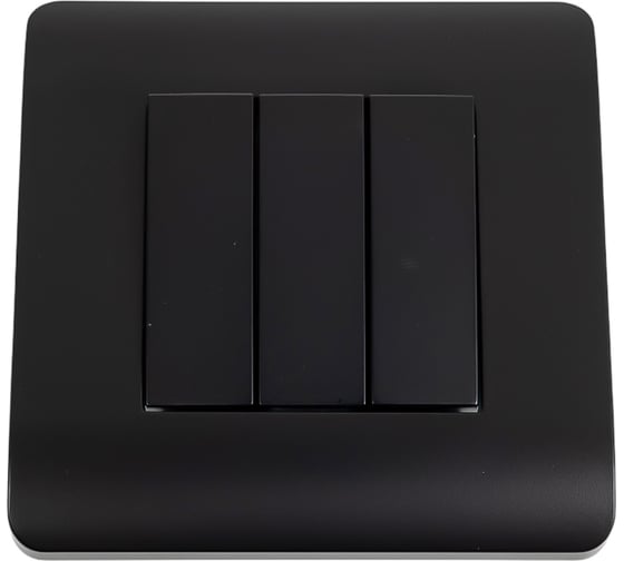 Выключатель 3-клавишный CHINT NEW3-E 10А, черный 431506 1