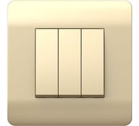 Выключатель 3-клавишный CHINT NEW3-E 10А, шампань 431461