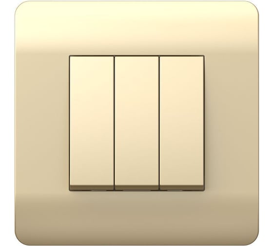 Выключатель 3-клавишный CHINT NEW3-E 10А, шампань 431461 1