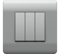 Выключатель 3-клавишный CHINT NEW3-E 10А, серебро 431462