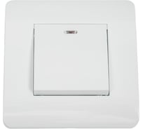 Переключатель 1-клавишный CHINT NEW3-E 10А, с подсветкой, белый 431522