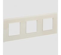 Рамка 3-местная IEK SKANDY SK-F23B стекло бежевый SK-M32-G-K10