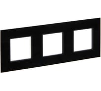 Рамка 3-местная IEK SKANDY SK-F23Bl стекло черный SK-M32-G-K02