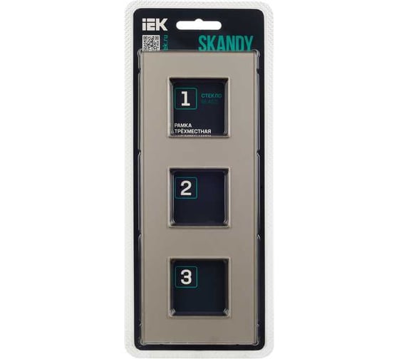 Рамка 3-местная IEK SKANDY SK-F23Sh стекло шампань SK-M32-G-K37