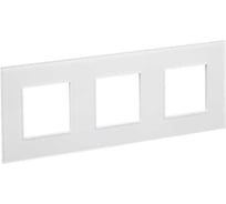 Рамка 3-местная IEK SKANDY SK-F23W стекло арк. белый SK-M32-G-K01