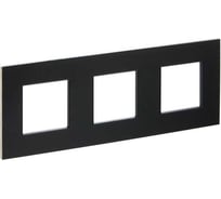 Рамка 3-местная IEK SKANDY SK-F33Bl металл черный SK-M32-M-K02