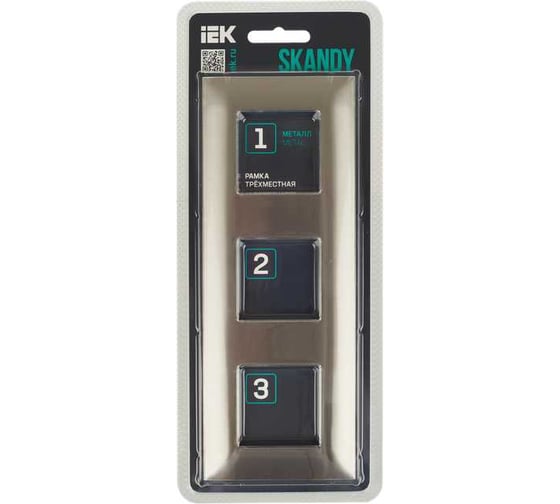 Рамка 3-местная IEK SKANDY SK-F33N металл никель SK-M32-M-K50