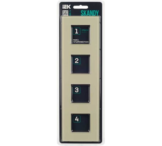 Рамка 4-местная IEK SKANDY SK-F24B стекло бежевый SK-M42-G-K10