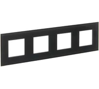 Рамка 4-местная IEK SKANDY SK-F24G стекло графит SK-M42-G-K53