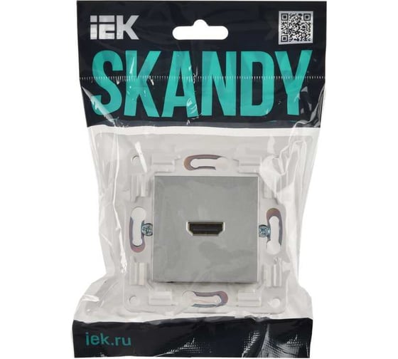 Розетка HDMI IEK SKANDY SK-H01S серебро SK-H10-K23