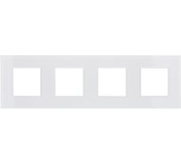 Рамка 4-местная IEK SKANDY SK-F24W стекло, арктический белый SK-M42-G-K01