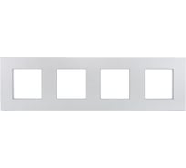 Рамка 4-местная IEK SKANDY SK-F34S металл, серебро SK-M42-M-K23