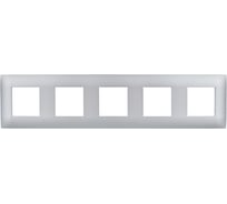 Рамка 5-местная IEK SKANDY SK-F05S серебро SK-M52-K23