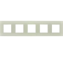 Рамка 5-местная IEK SKANDY SK-F25B стекло, бежевый SK-M52-G-K10
