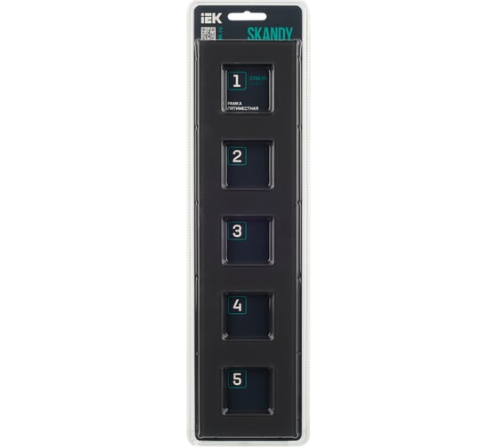 Рамка 5-местная IEK SKANDY SK-F25G стекло, графит SK-M52-G-K53