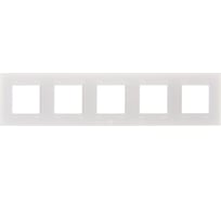 Рамка 5-местная IEK SKANDY SK-F25W стекло, арктический белый SK-M52-G-K01