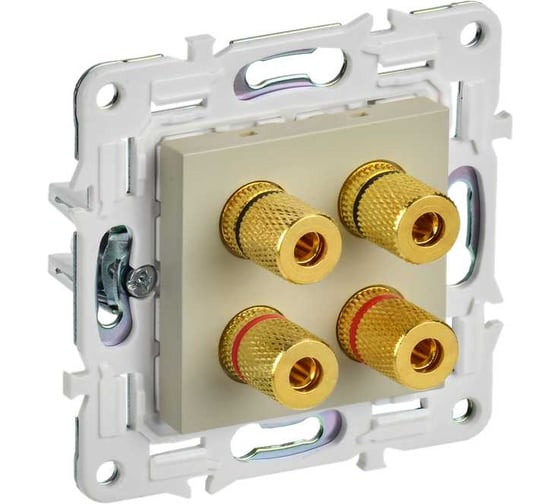 Аудиорозетка 4-местная IEK SKANDY SK-A01B бежевый SK-S40-K10