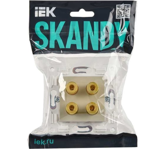 Аудиорозетка 4-местная IEK SKANDY SK-A01B бежевый SK-S40-K10