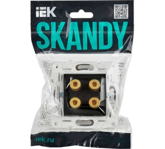 Аудиорозетка 4-местная IEK SKANDY SK-A01Bl черный SK-S40-K02