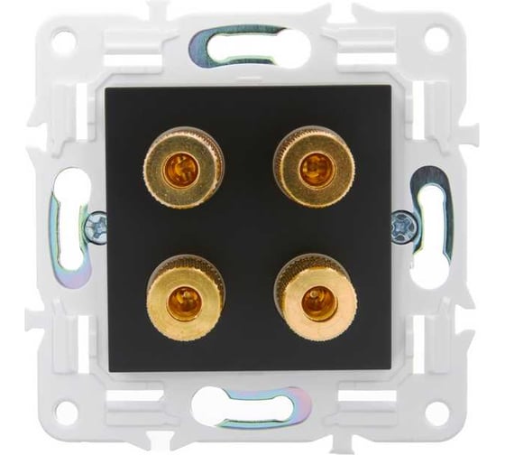 Аудиорозетка 4-местная IEK SKANDY SK-A01Bl черный SK-S40-K02