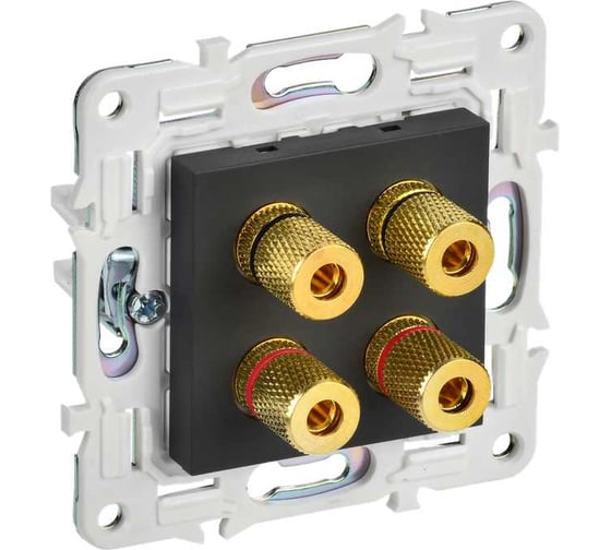 Аудиорозетка 4-местная IEK SKANDY SK-A01G графит SK-S40-K53 1