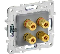 Аудиорозетка 4-местная IEK SKANDY SK-A01Gr серый SK-S40-K03