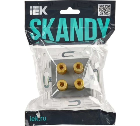 Аудиорозетка 4-местная IEK SKANDY SK-A01Gr серый SK-S40-K03