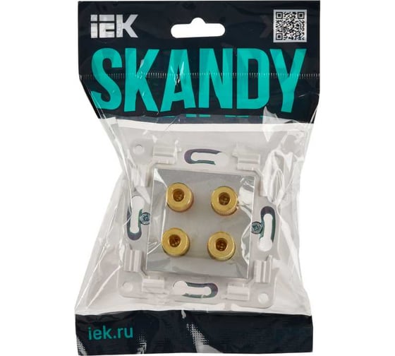 Аудиорозетка 4-местная IEK SKANDY SK-A01S серебро SK-S40-K23